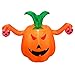 Dreamone 4 Foot Halloween Inflatable Pumpkin with Skull for Halloween Indoor Outdoor Yard Garden Party Decorations
