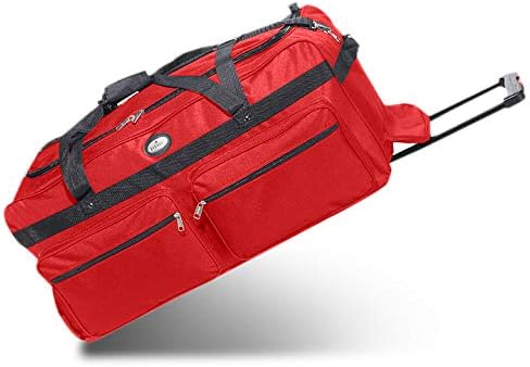 Rolling Soft Trunk Duffel Bag 36" Red Blue Black Ideal for Camp and Travel