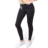 Sport-It Women's Yoga Pants, Workout Running Leggings with Pockets, Black Athletic High Waisted Ankle Tights