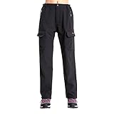 Women's Fleece-Lined Softshell Pants w/ 6 Pockets - Weather-Resistant