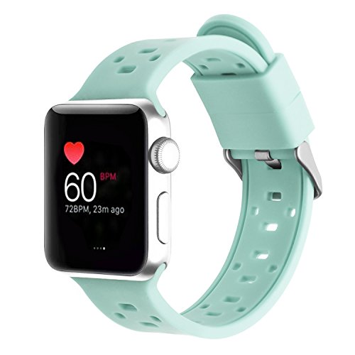 Rockvee Replacement Band for Apple Watch 38mm 42mm, Silicone Soft Replacement Iwatch Bands Series 3, Series 2, Series 1, Nike+