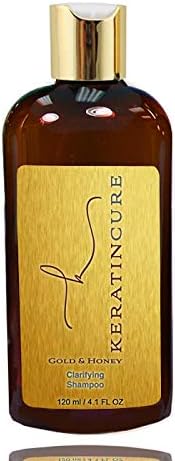 Keratin Cure Gold and Honey Clarifying Shampoo Deep Cleansing Hair Best Quality Safety & REAL results Anti-Residue moisturizing ingredients Lightweight & non greasy 120ml / 4.1 fl oz