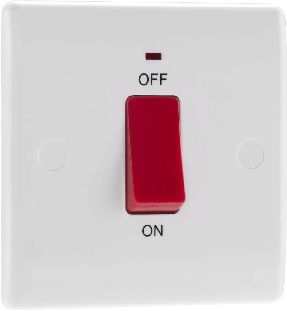 BG Electrical Cooker Control Switch Unit 45A Nexus 800 White Round Edge