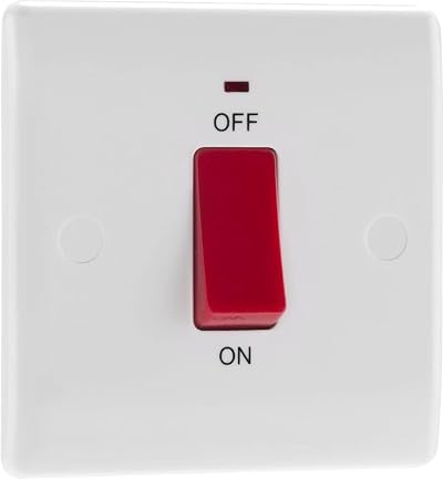 BG Electrical Cooker Control Switch Unit 45A Nexus 800 White Round Edge