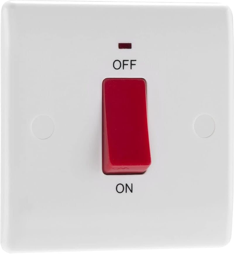 BG Electrical Cooker Control Switch Unit 45A Nexus 800 White Round Edge