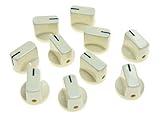KAISH 10pcs Guitar AMP Effect Pedal Knobs Pointer Knob with Set Screw Aged White