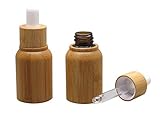 2Pcs 10ml/0.34oz Bamboo Appearance Empty Glass Eye Dropper Bottle With Pipettes Cosmetic Sample Container Bottles For Essential Oil Aromatherapy Use