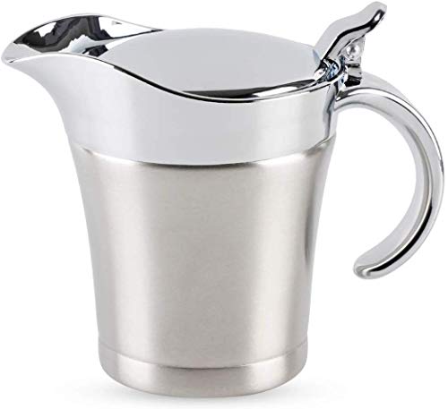 Stainless Steel Insulated Gravy-Boat with Spout Hinged Lid (16OZ / 450ML)