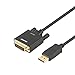 Active DisplayPort to DVI Adapter, Benfei Active Dp Display Port to DVI Single Link Converter Male to Male Gold-Plated Cord 6 Feet Black Cable Support Eyefinity Technology