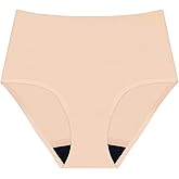 AIRCUTE Absorbent Urinary Incontinence Underwear for Women Seamless Sanding High Waist Panty for Bladder Leaks Protection 60ML(Beige, X-Large)