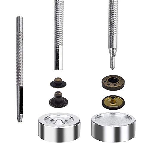 image for TommoT 60 Set Snap Fasteners-3 Color(Gunmetal Black,Silver and Bronze)