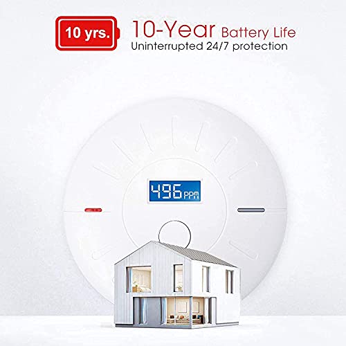 3 Pack 10 Year Battery Operated Smoke Detector and Carbon Monoxide