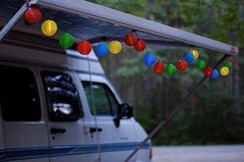 LED Solar String Lights,16ft 20LED 8MODES,KNOWHOME Fabric fairy Lantern Ball Lights, Waterproof,Christmas Lights,Ideal for Wedding, Party,Garden,Patio Lights Decoration (Multi Color)