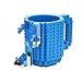 Brick Mugs [Updated Version] Fubarbar 12 oz Coffee Cups Funny Tea Mug Beverage Cup Built-on Building Bricks enjoy Creative Time (Blue)