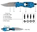 Wealers Multifunction Tactical Folding Survival Pocket Knife & Functions As A Knife,Philips Screwdriver, LED Torch Flash Light, Hex Nut Driver, Strait Slot Driver, And 6 Point Star Driver (Blue)