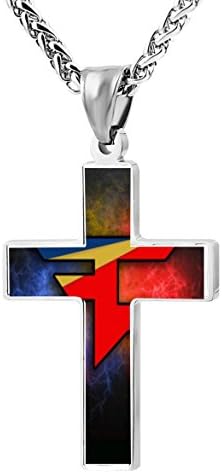 Unique Faze Clan Team Logo Cross Necklace Pendant Religious Jewelry