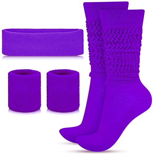 Tarpop 80s/90s Neon-Set – Slouch Socks, Headband, Armband & Fanny Pack Für Partys & Sport