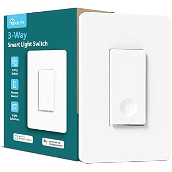3-way Smart Light Switch, Treatlife WiFi Light Switch Single Pole/3-way Switch Compatible with Alexa, Google Assistant and IFTTT, Remote Control, ETL, Schedule, Neutral Wire Required, 1 PACK