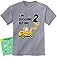 2nd Birthday - Bulldozer Construction Party Two Years Old Boy Toddler Kids T-Shirt 2T Gray