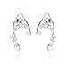 Yolmina Elf Ear Cuffs, Handmade Clip-on Earrings - Pearl Wing Tassel Filigree Elven Cuff Wrap Earrings for Women - Fantasy Fairy Halloween Costume, Cosplay, Wedding, Handcraft