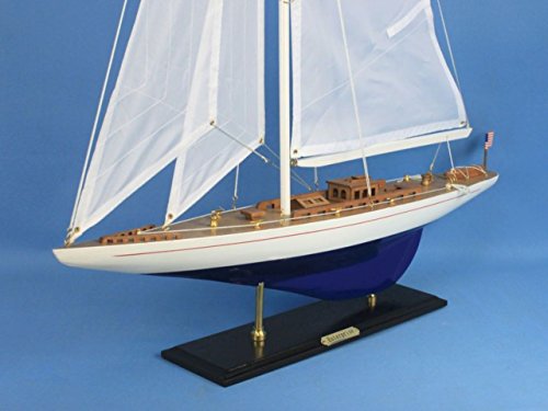 Hampton Nautical Wooden Model Sailing Yacht Enterprise, 35"