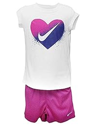 Conjunto de pantalón corto Nike Girls 2 piezas de manga corta para hombre y Shorts Tamaño 4, 6