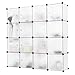 LANGRIA 16 Storage Cube Organizer Plastic Cubby Shelving Drawer Unit, DIY Modular Bookcase Closet System Cabinet with Translucent Design for Clothes, Shoes, Toys (White)