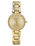 SO&CO New York Women's 5062.2 SoHo Quartz Stainless Steel 23K Gold-Tone Chain Link Crystal Accented Bracelet Watch