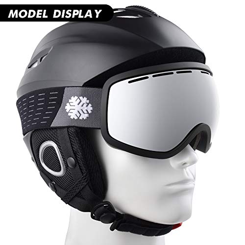 Snowledge Ski Snowboard Goggles with UV400 Protection, OTG Skiing Snowboarding Goggles of Double Spherical Lens with Anti-Fog Ski Goggles for Men, Women, Helmet Compatible Snow Goggles