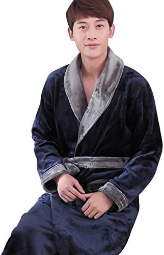 Warmjama Mens Couples Matching Thermal Pajamas Flannel Bath Robe XXXL Blue