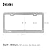 Deselen Stainless Steel License Plate Frame for Genesis with Screw Caps Cover Set, Genesis Logo (Silvery White)