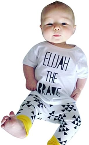 Baby Set,Leegor Casual Letter Print T-Shirt +Pants Clothing Clothing Suit (18M, White)