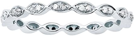 10k White Gold Stackable Eternity Diamond Wedding Band (1/4 cttw, I-J Color, I2-I3 Clarity)