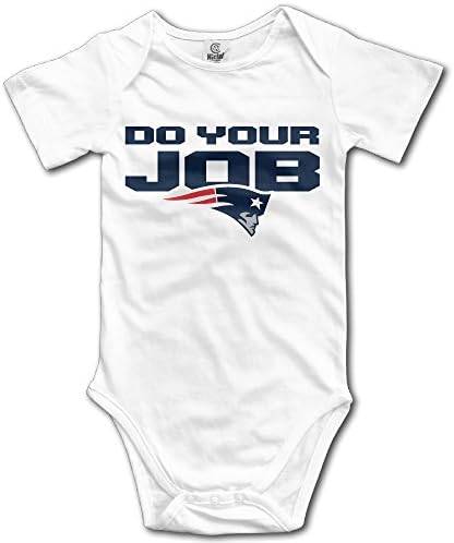 U9 6-24 Months Newborn Babys Boy's &amp; Girl's New England Do Job Patriots Short Sleeve Bodysuit Outfits White Size 6 M