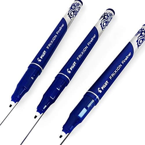 Pilot Erasable Fineliner Pens - 1.3mm Fibre Tip - Black Ink - Pack of 3