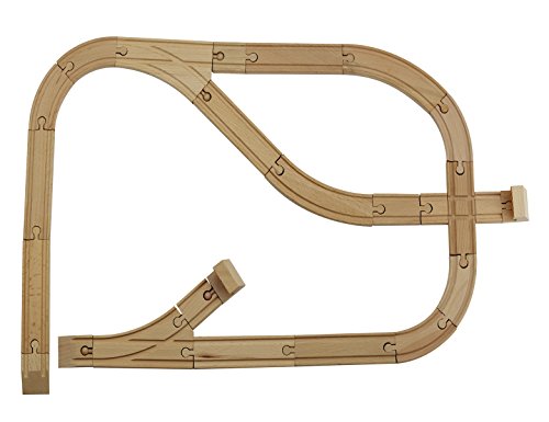 64 teilig Holz-Bahn Schienensortiment – Bild 4