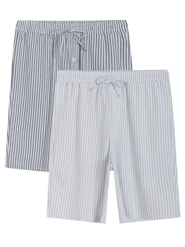Latuza Men's Cotton Seersucker Pajama Shorts Sleep