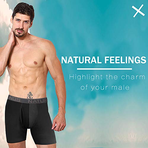 Natural Feelings 5 Pack Men's Boxer Briefs Quick Dry Travel Underwear Outdoor Sports Lightweight