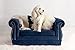 Tov Furniture TOV-P2037-N The Yorkshire Collection Handmade Button Tufted Pet Bed with Velvet Cushion, Navythumb 1
