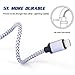 Eashion iPhone Cable, 3Pack 6FT Nylon Braided 8 Pin Lightning to USB Charger Cable, Compatible with iPhone 7/7 Plus/6s/6s Plus/6/6 Plus/5/5S/5C/SE/iPad and iPod(White)