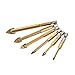 KKmoon 6pcs/set Carbide Alloy Titanium Plated Triangle Glass Drill Tungsten Steel Tile Drill