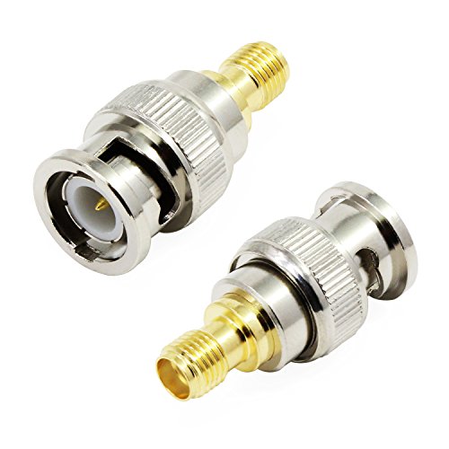 ESUMIC BNC Male to SMA Female RF Coaxial Connector Adapter for Antennas Coaxial Cable Wireless LAN Devices and Digital Communication Systems 10Pack - Thumbnail 3