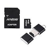 Andoer 32GB Class 10 Memory Card TF Card + Adapter + Card Reader USB Flash Drive with plastic box for Camera Car Camera Cell Phone Table PC GPS