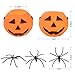 EOOUT 24Pack Mini Pumpkin Buckets and 30Pcs Plastic Spiders - Halloween Trick or Treat Bags for Halloween Home Décor