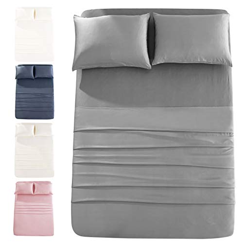 4-Piece-Bamboo-Sheets-100-Organic-Bamboo-Sheets-Luxury-Bamboo-Sheet-Set-Soft-Cooling-Bed-Sheets-Gray-Queen
