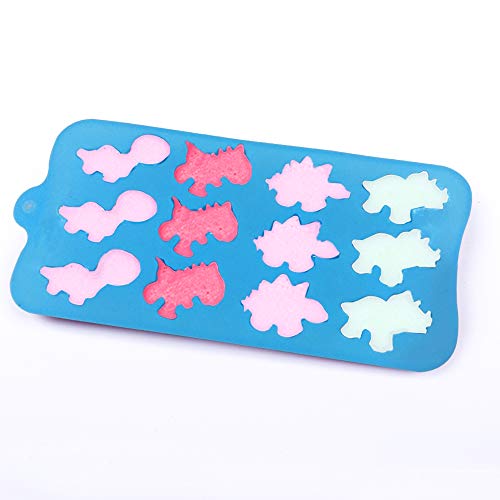 Dinosaur Chocolate Mold, YuCool 3 Pack Silicone Dinosaur Molds with 12-Cavity for Candy Chocolate Jelly, Ice Cube-Purple,Blue, Green