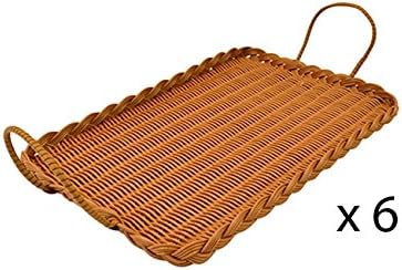 Bakers Window Polywicker Tray with Handles, Bread, Cake, Pastry Display or Serving (6 Trays)
