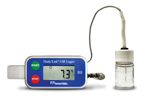 DeltaTrak 20932 USB Reusable Logger Alarm Refrigerator/Freezer Thermometer with Glycol Bottle, 1m cable, Compliance Certificate and Software (Compliance with CDC Guidelines for Vaccine Storage)