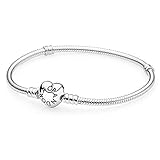 Pandora Silver Bracelet with Heart Clasp Moments Sterling Silver, 590719-23cm (9.1)
