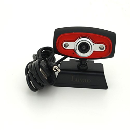 Luyao USB 2.0 12 Megapixel HD Camera Web Cam with MIC Clip-on 360 Degree for Desktop Skype Computer PC Laptop Black
